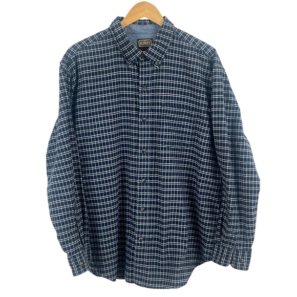 C. E. Schmidt Workwear Blue Check Long Sleeve Button Down Men's Shirt Size XL - Picture 1 of 5